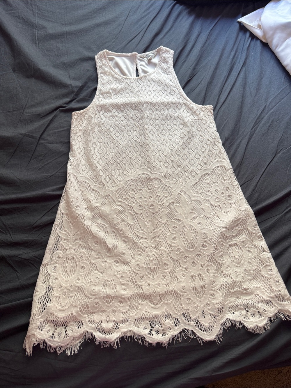 Speechless Ivory Crochet Lace Fit-and-Flare Mini Dress